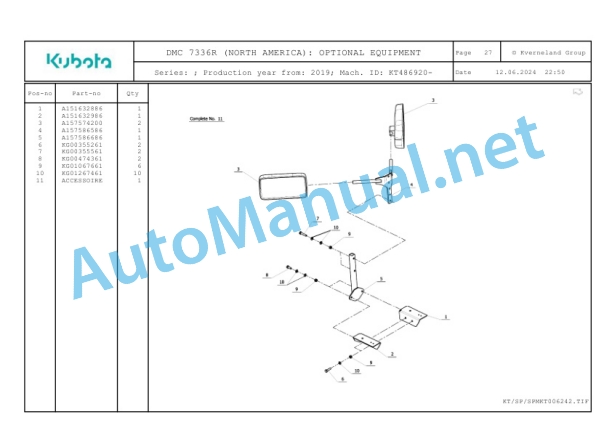 Kubota DMC 7336R (NORTH AMERICA) Parts Manual PDF 5 Kubota DMC 7336R (NORTH AMERICA) Parts Manual PDF-5