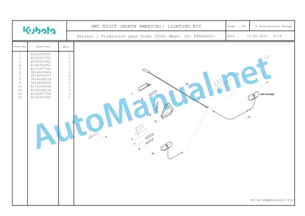 Kubota DMC 8032T (NORTH AMERICA) Parts Manual PDF 5 Kubota DMC 8032T (NORTH AMERICA) Parts Manual PDF-5