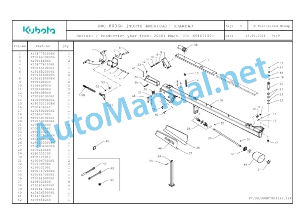 Kubota DMC 8036R (NORTH AMERICA) Parts Manual PDF 2 Kubota DMC 8036R (NORTH AMERICA) Parts Manual PDF-2