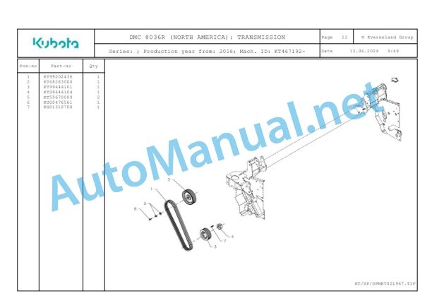 Kubota DMC 8036R (NORTH AMERICA) Parts Manual PDF 3 Kubota DMC 8036R (NORTH AMERICA) Parts Manual PDF-3