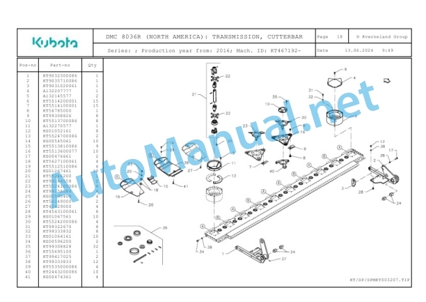 Kubota DMC 8036R (NORTH AMERICA) Parts Manual PDF 4 Kubota DMC 8036R (NORTH AMERICA) Parts Manual PDF-4
