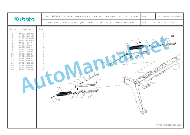 Kubota DMC 8036T (NORTH AMERICA) Parts Manual PDF 2 Kubota DMC 8036T (NORTH AMERICA) Parts Manual PDF-2