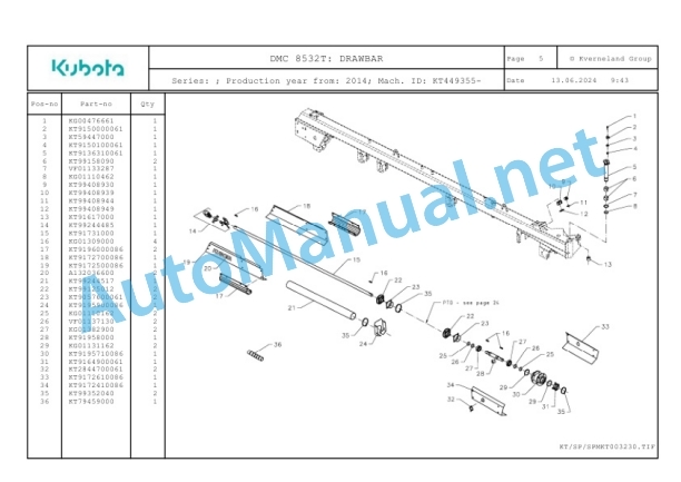 Kubota DMC 8532T Parts Manual PDF 2 Kubota DMC 8532T Parts Manual PDF-2