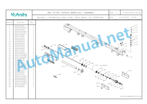 Kubota DMC 8536R (NORTH AMERICA) Parts Manual PDF 2 Kubota DMC 8536R (NORTH AMERICA) Parts Manual PDF-2