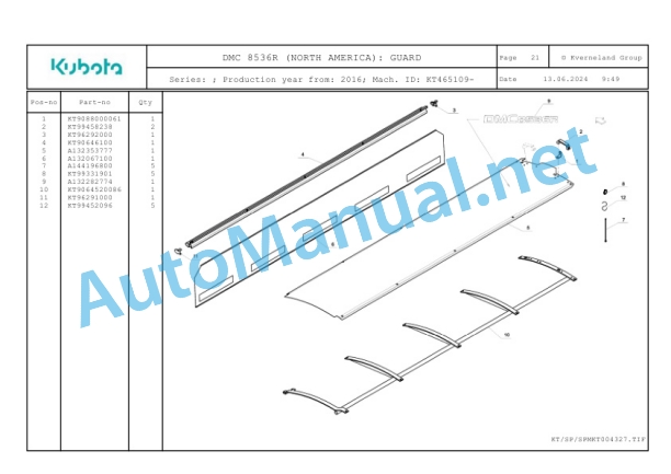 Kubota DMC 8536R (NORTH AMERICA) Parts Manual PDF 4 Kubota DMC 8536R (NORTH AMERICA) Parts Manual PDF-4