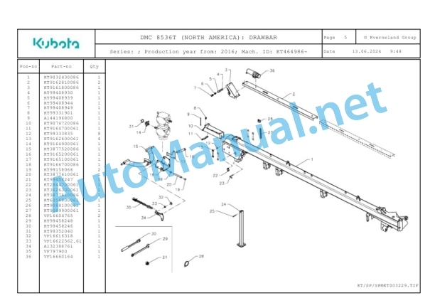 Kubota DMC 8536T (NORTH AMERICA) Parts Manual PDF 2 Kubota DMC 8536T (NORTH AMERICA) Parts Manual PDF-2