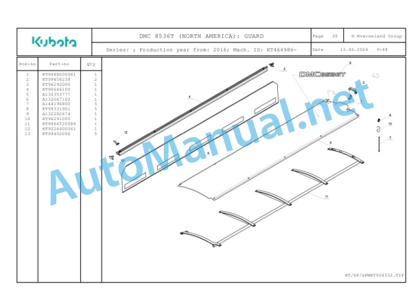 Kubota DMC 8536T (NORTH AMERICA) Parts Manual PDF 4 Kubota DMC 8536T (NORTH AMERICA) Parts Manual PDF-4