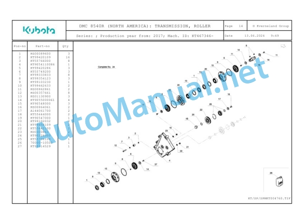 Kubota DMC 8540R (NORTH AMERICA) Parts Manual PDF 3 Kubota DMC 8540R (NORTH AMERICA) Parts Manual PDF-3