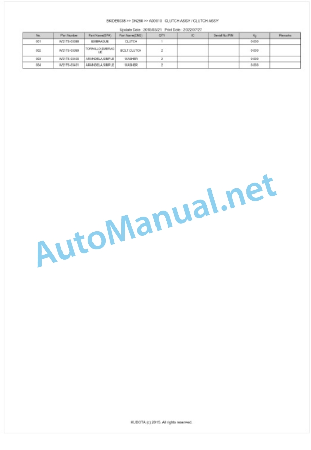 Kubota DN260 Parts Manual PDF 5 Kubota DN260 Parts Manual PDF-5