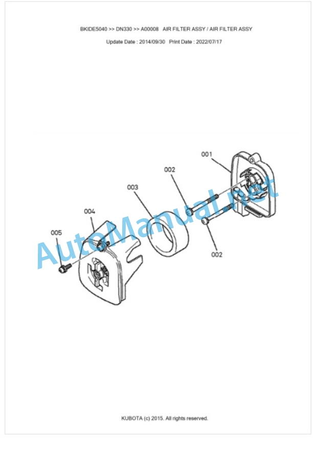 Kubota DN330 Parts Manual PDF 4 Kubota DN330 Parts Manual PDF-4