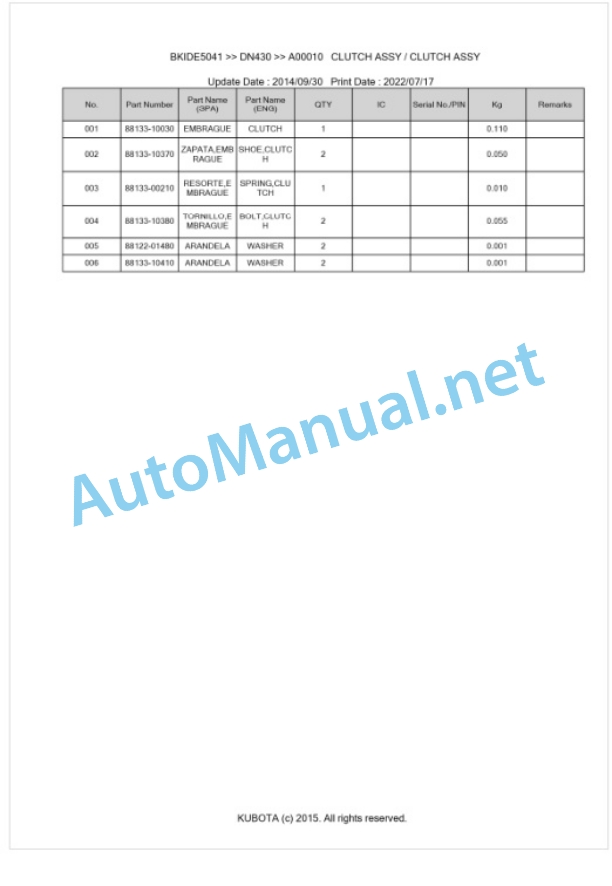 Kubota DN430 Parts Manual PDF 5 Kubota DN430 Parts Manual PDF-5