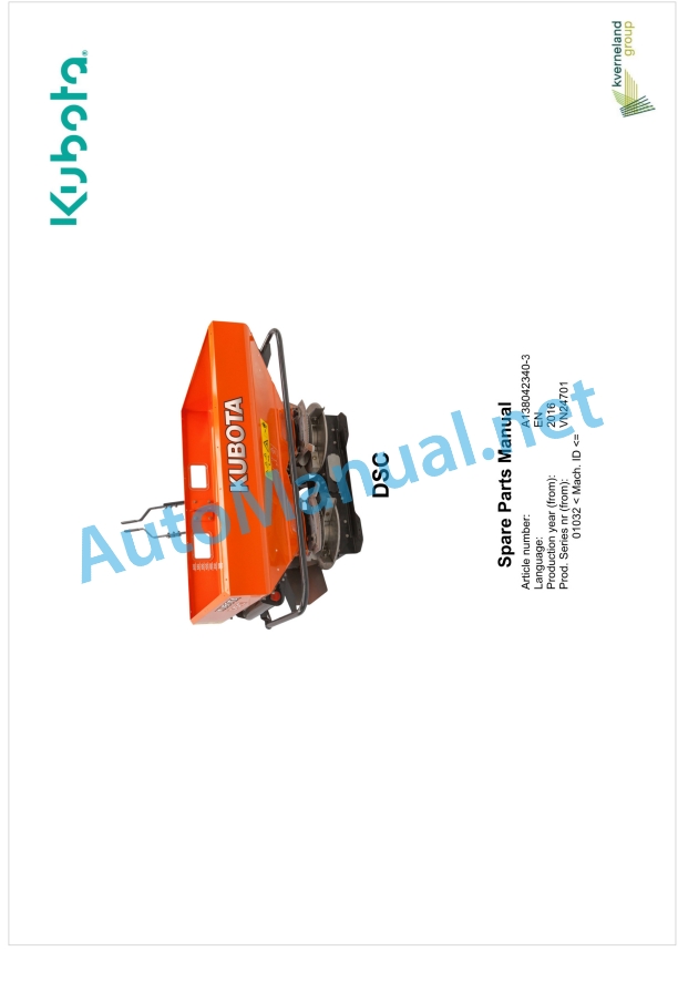 Kubota DSC Parts Manual PDF 1 Kubota DSC Parts Manual PDF