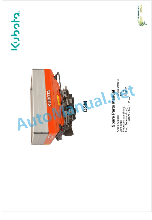 Kubota DSM Parts Manual PDF 1 Kubota DSM Parts Manual PDF