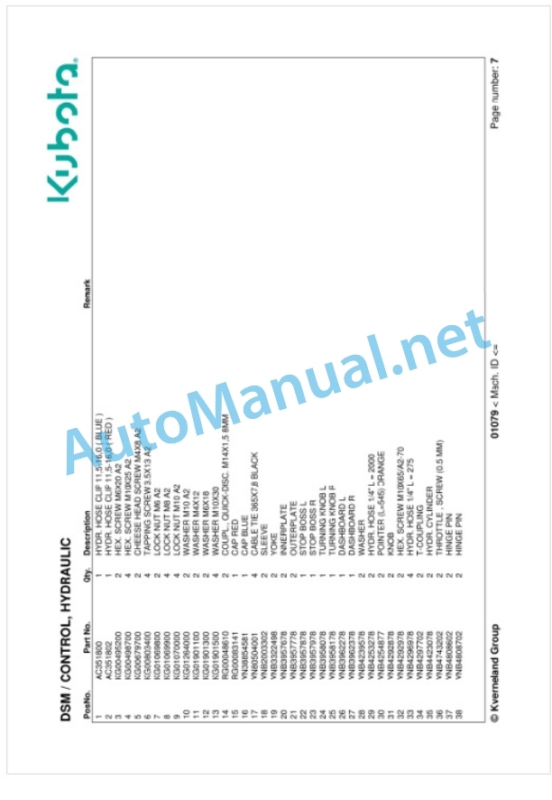 Kubota DSM Parts Manual PDF 2 Kubota DSM Parts Manual PDF-2
