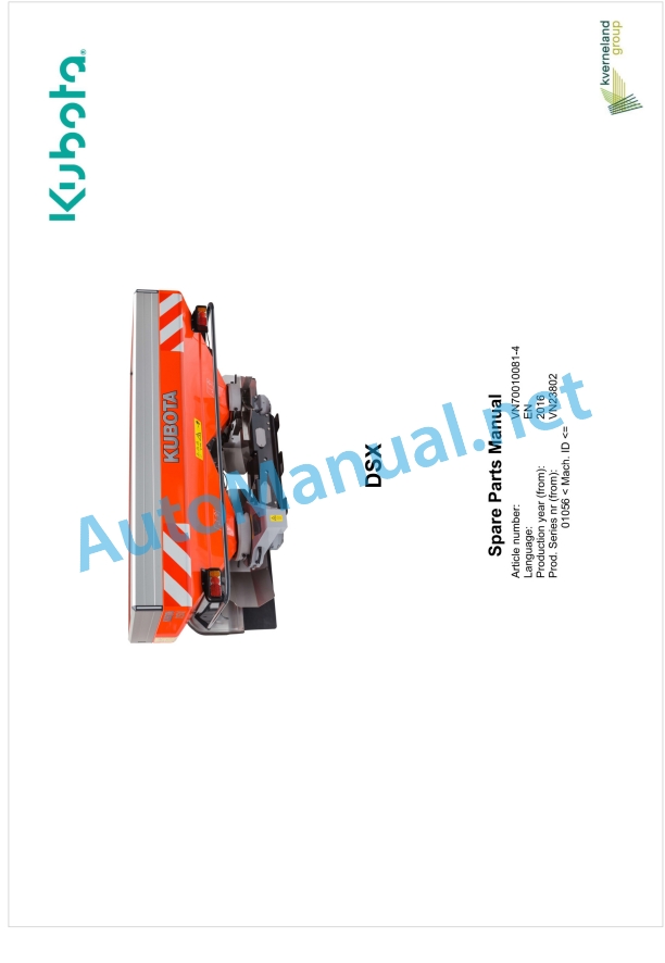Kubota DSX Parts Manual PDF 1 Kubota DSX Parts Manual PDF