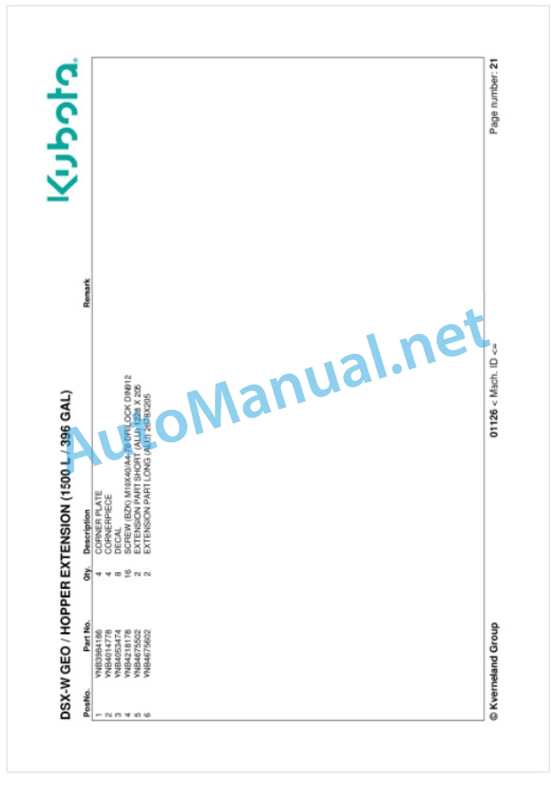 Kubota DSX-W GEO Parts Manual PDF 3 Kubota DSX-W GEO Parts Manual PDF-3