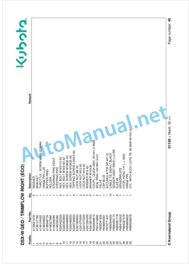 Kubota DSX-W GEO Parts Manual PDF 5 Kubota DSX-W GEO Parts Manual PDF-5