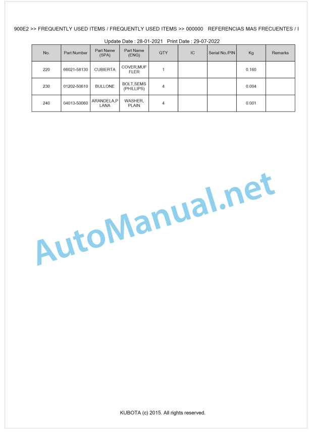 Kubota F1900E2 Parts Manual PDF BKIDA5094 1 Kubota F1900E2 Parts Manual PDF BKIDA5094