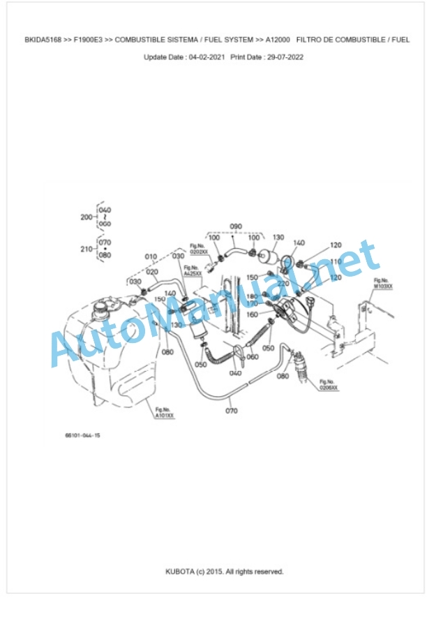 Kubota F1900E3 Parts Manual PDF BKIDA5168 3 Kubota F1900E3 Parts Manual PDF BKIDA5168-3
