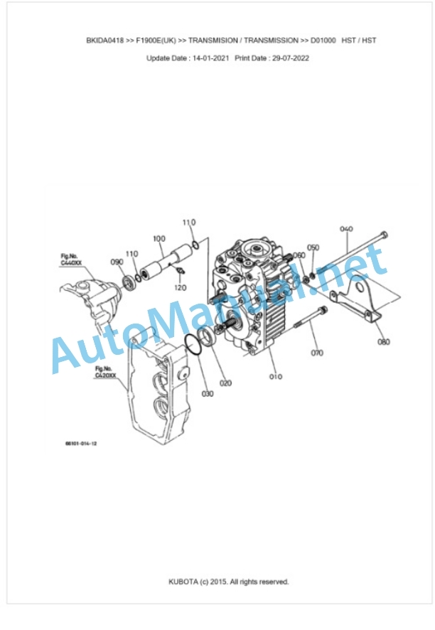 Kubota F1900E(UK) Parts Manual PDF BKIDA0418 UK-4