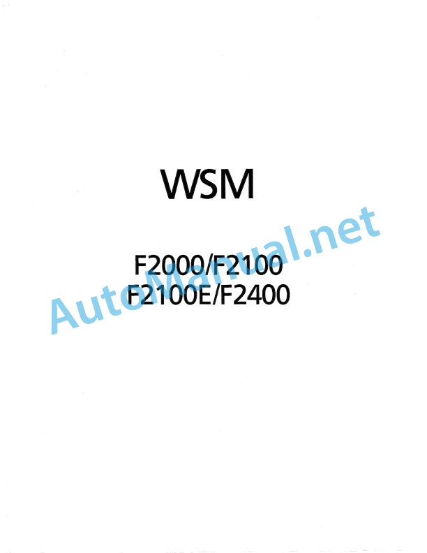 Kubota F2000, F2100, F2100E, F2400 Workshop Manual PDF FR