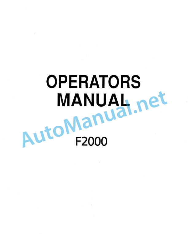 Kubota F2000 Front Mower Operators Manual PDF
