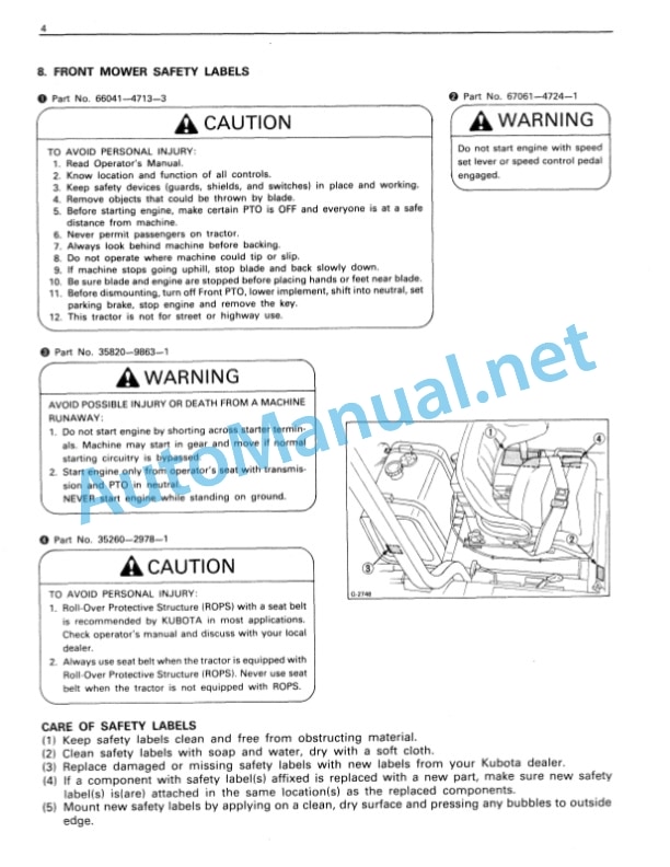 Kubota F2000 Front Mower Operators Manual PDF 2 Kubota F2000 Front Mower Operators Manual PDF-2