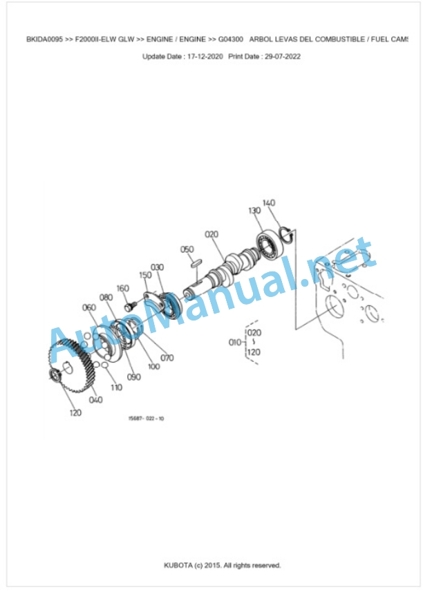Kubota F2000II-ELW GLW Parts Manual PDF BKIDA0095 2 Kubota F2000II-ELW GLW Parts Manual PDF BKIDA0095-2