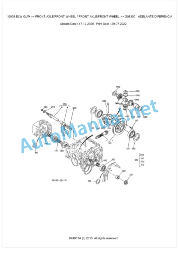 Kubota F2000II-ELW GLW Parts Manual PDF BKIDA0095 4 Kubota F2000II-ELW GLW Parts Manual PDF BKIDA0095-4