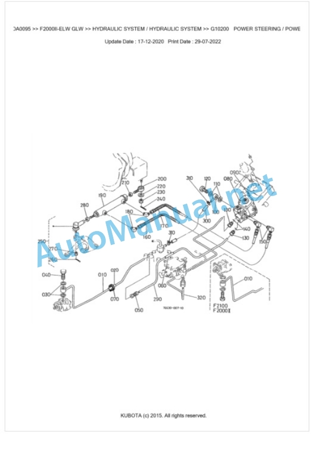 Kubota F2000II-ELW GLW Parts Manual PDF BKIDA0095 5 Kubota F2000II-ELW GLW Parts Manual PDF BKIDA0095-5