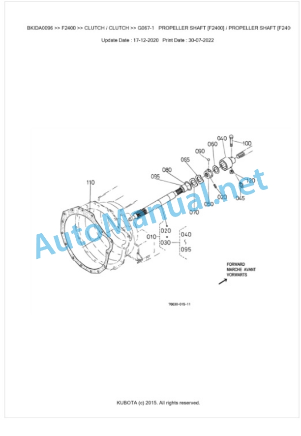 Kubota F2400 Parts Manual PDF BKIDA0096 3 Kubota F2400 Parts Manual PDF BKIDA0096-3