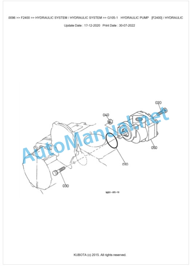 Kubota F2400 Parts Manual PDF BKIDA0096 5 Kubota F2400 Parts Manual PDF BKIDA0096-5