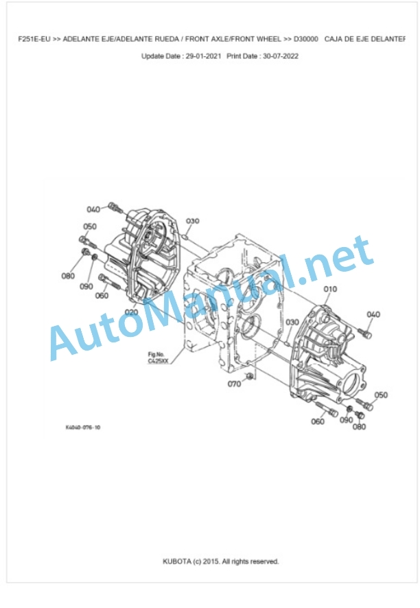 Kubota F251E-EU Parts Manual PDF BKIDA5217 4 Kubota F251E-EU Parts Manual PDF BKIDA5217-4