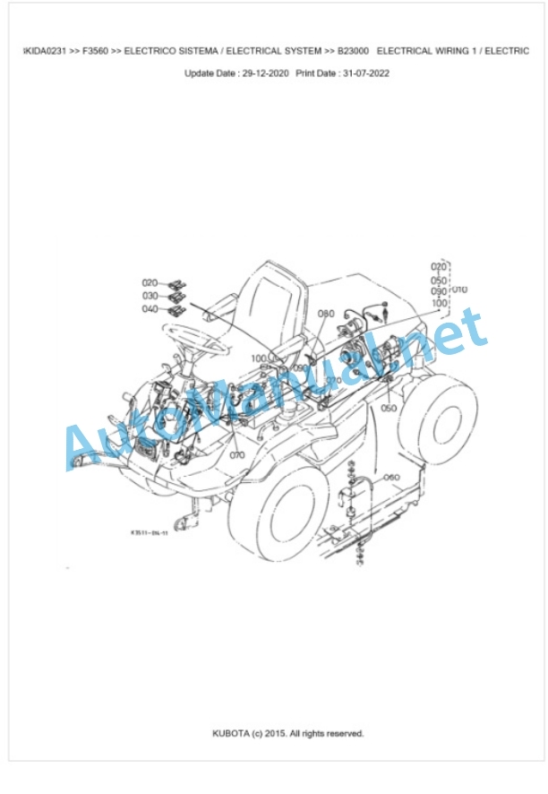 Kubota F3560 Parts Manual PDF BKIDA0231 3 Kubota F3560 Parts Manual PDF BKIDA0231-3