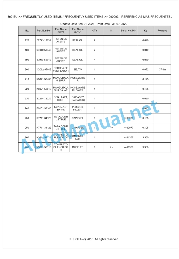 Kubota F3890-EU Parts Manual PDF BKIDA5066 1 Kubota F3890-EU Parts Manual PDF BKIDA5066