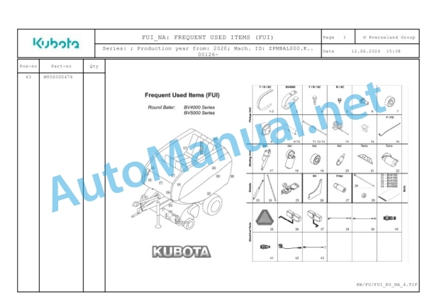 Kubota FUI_NA Parts Manual PDF 2 Kubota FUI_NA Parts Manual PDF-2