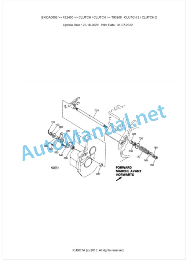 Kubota FZ2400 Parts Manual PDF BKIDA0002 3 Kubota FZ2400 Parts Manual PDF BKIDA0002-3