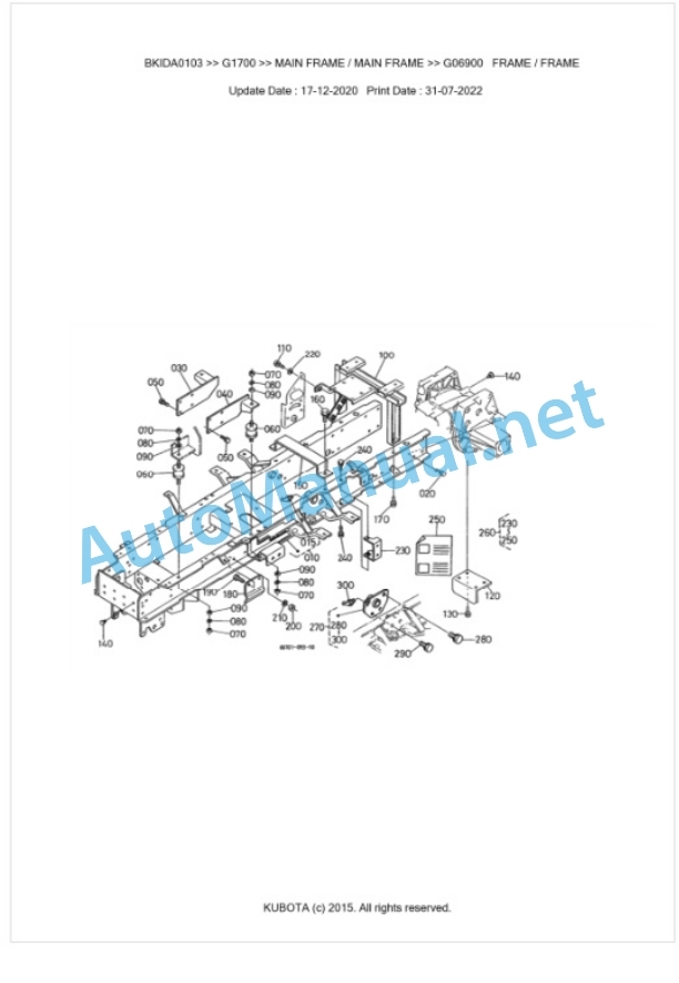 Kubota G1700 Parts Manual PDF BKIDA0103 5 Kubota G1700 Parts Manual PDF BKIDA0103-5