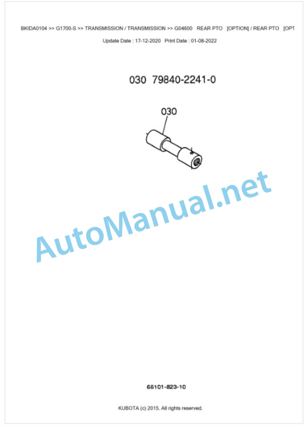 Kubota G1700-S Parts Manual PDF BKIDA0104 4 Kubota G1700-S Parts Manual PDF BKIDA0104-4