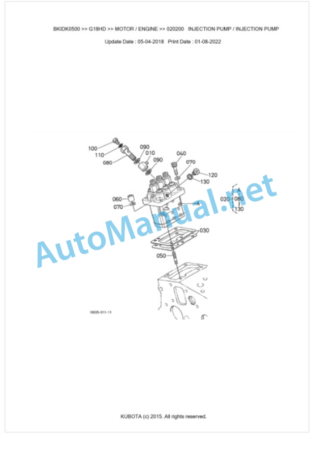 Kubota G18HD Parts Manual PDF BKIDK0500 2 Kubota G18HD Parts Manual PDF BKIDK0500-2