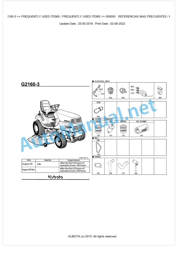 Kubota G2160-3 Parts Manual PDF BKIDK5092 1 Kubota G2160-3 Parts Manual PDF BKIDK5092