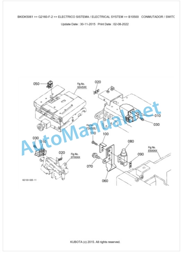 Kubota G2160-F-2 Parts Manual PDF BKIDK5061 3 Kubota G2160-F-2 Parts Manual PDF BKIDK5061-3