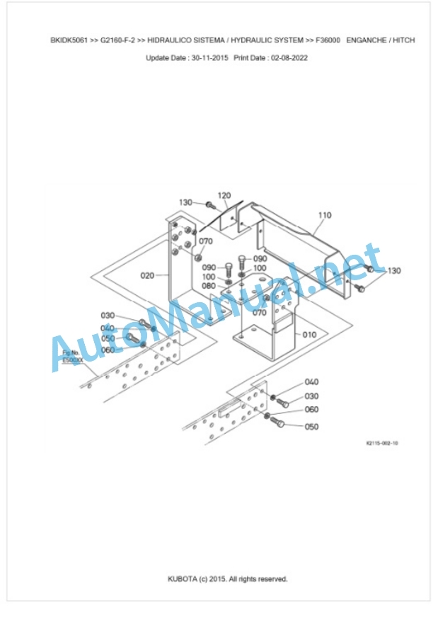Kubota G2160-F-2 Parts Manual PDF BKIDK5061 5 Kubota G2160-F-2 Parts Manual PDF BKIDK5061-5