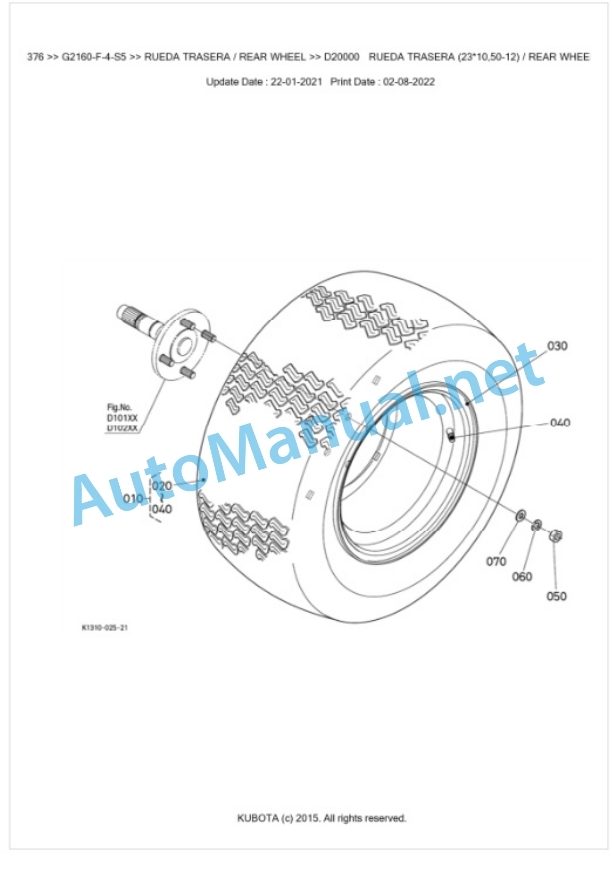 Kubota G2160-F-4-S5 Parts Manual PDF BKIDK5376 4 Kubota G2160-F-4-S5 Parts Manual PDF BKIDK5376-4