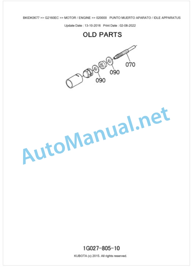 Kubota G2160EC Parts Manual PDF BKIDK0677 2 Kubota G2160EC Parts Manual PDF BKIDK0677-2