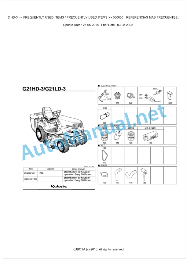 Kubota G21HD-3, G21LD-3 Parts Manual PDF BKIDK5102 1 Kubota G21HD-3, G21LD-3 Parts Manual PDF BKIDK5102