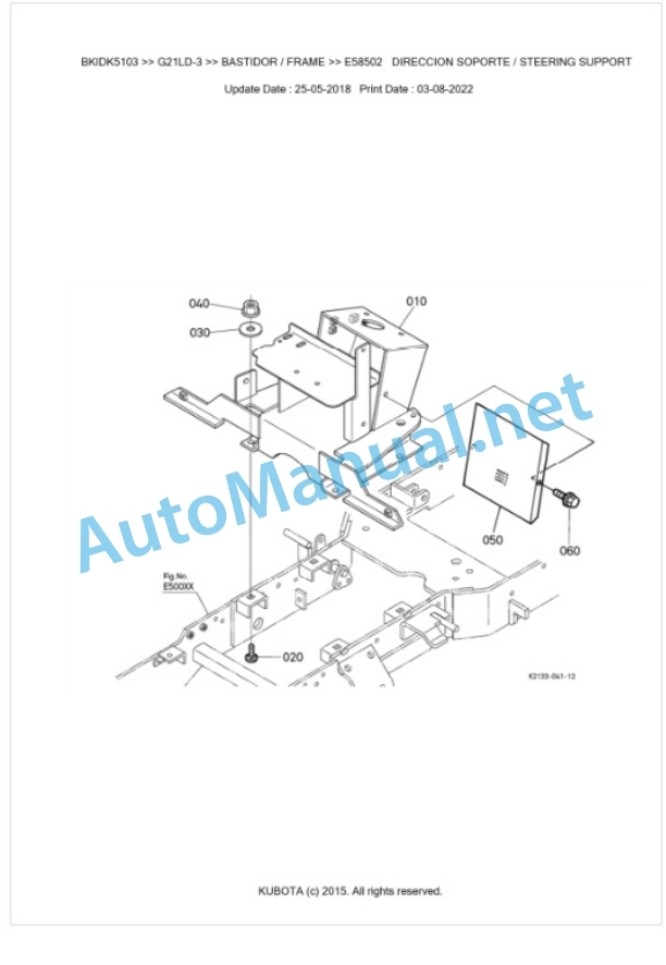 Kubota G21HD-3, G21LD-3 Parts Manual PDF BKIDK5103 5 Kubota G21HD-3, G21LD-3 Parts Manual PDF BKIDK5103-5