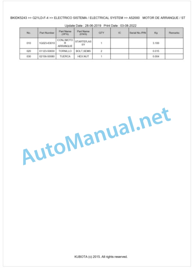 Kubota G21LD-F-4 Parts Manual PDF BKIDK5243 3 Kubota G21LD-F-4 Parts Manual PDF BKIDK5243-3