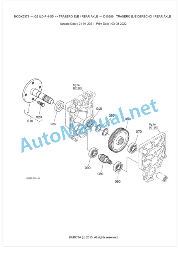 Kubota G21LD-F-4-S5 Parts Manual PDF BKIDK5373 4 Kubota G21LD-F-4-S5 Parts Manual PDF BKIDK5373-4