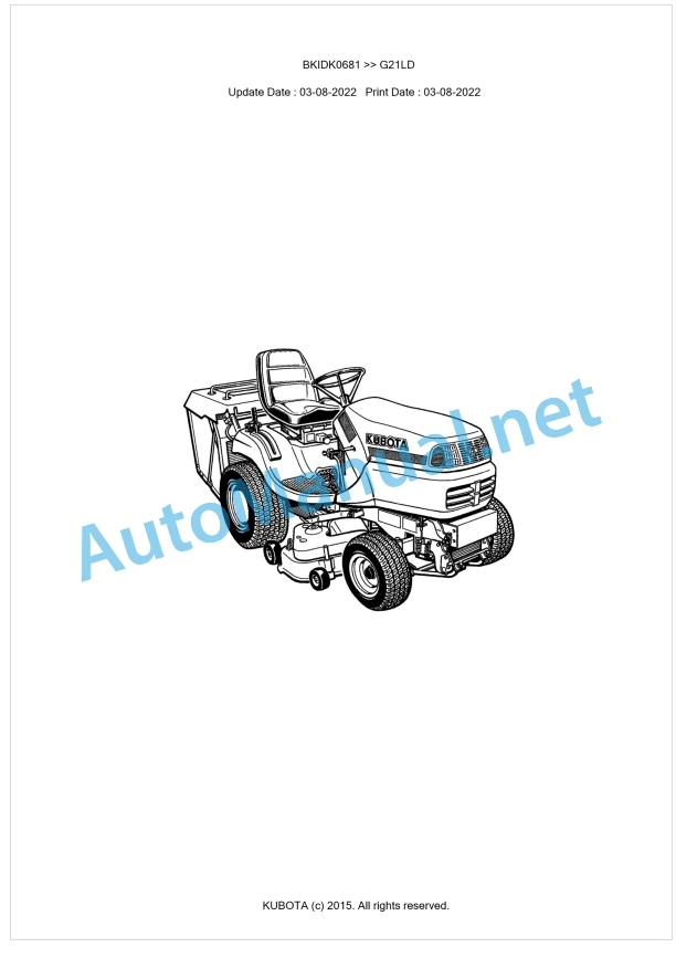Kubota G21LD Parts Manual PDF BKIDK0618 1 Kubota G21LD Parts Manual PDF BKIDK0618